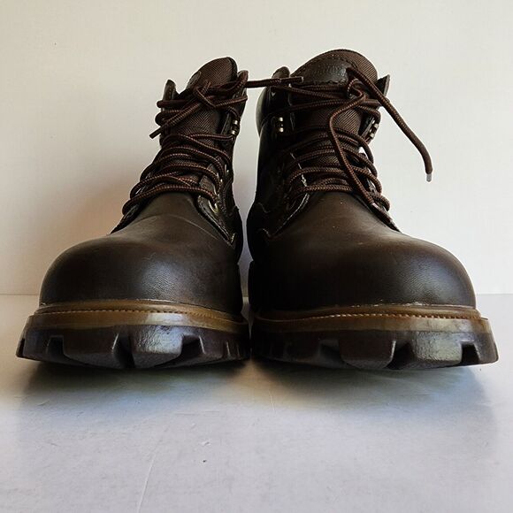 WorkForce Steel Toe Work Boots Mens Size 11 Oil Resistant Slip Resistant Brown - Picture 4 of 12